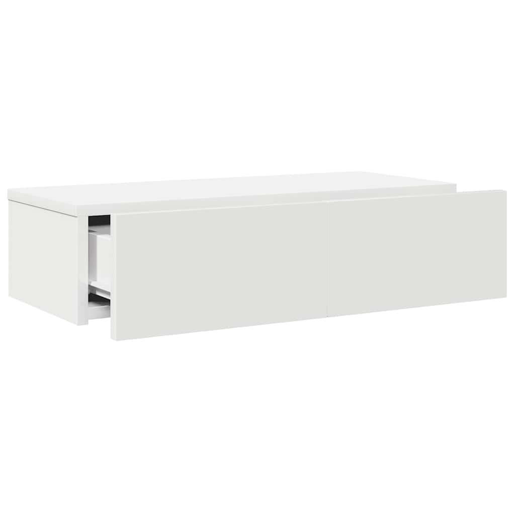 Wandschap met lades 60x26,5x15 cm bewerkt hout wit is nu te koop bij PeponiXL, paradijselijk wonen!