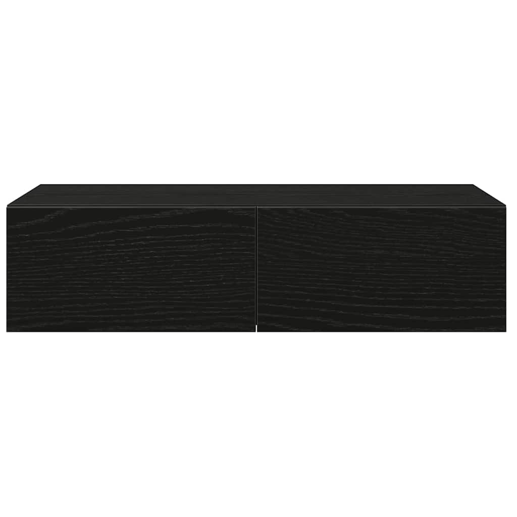 Wandschap met lades 60x26,5x15 cm bewerkt hout zwart is nu te koop bij PeponiXL, paradijselijk wonen!