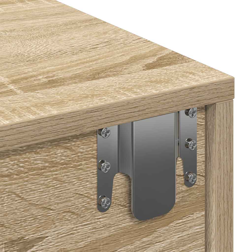 Wandschap met lades 60x26,5x15cm bewerkt hout sonoma eikenkleur is nu te koop bij PeponiXL, paradijselijk wonen!