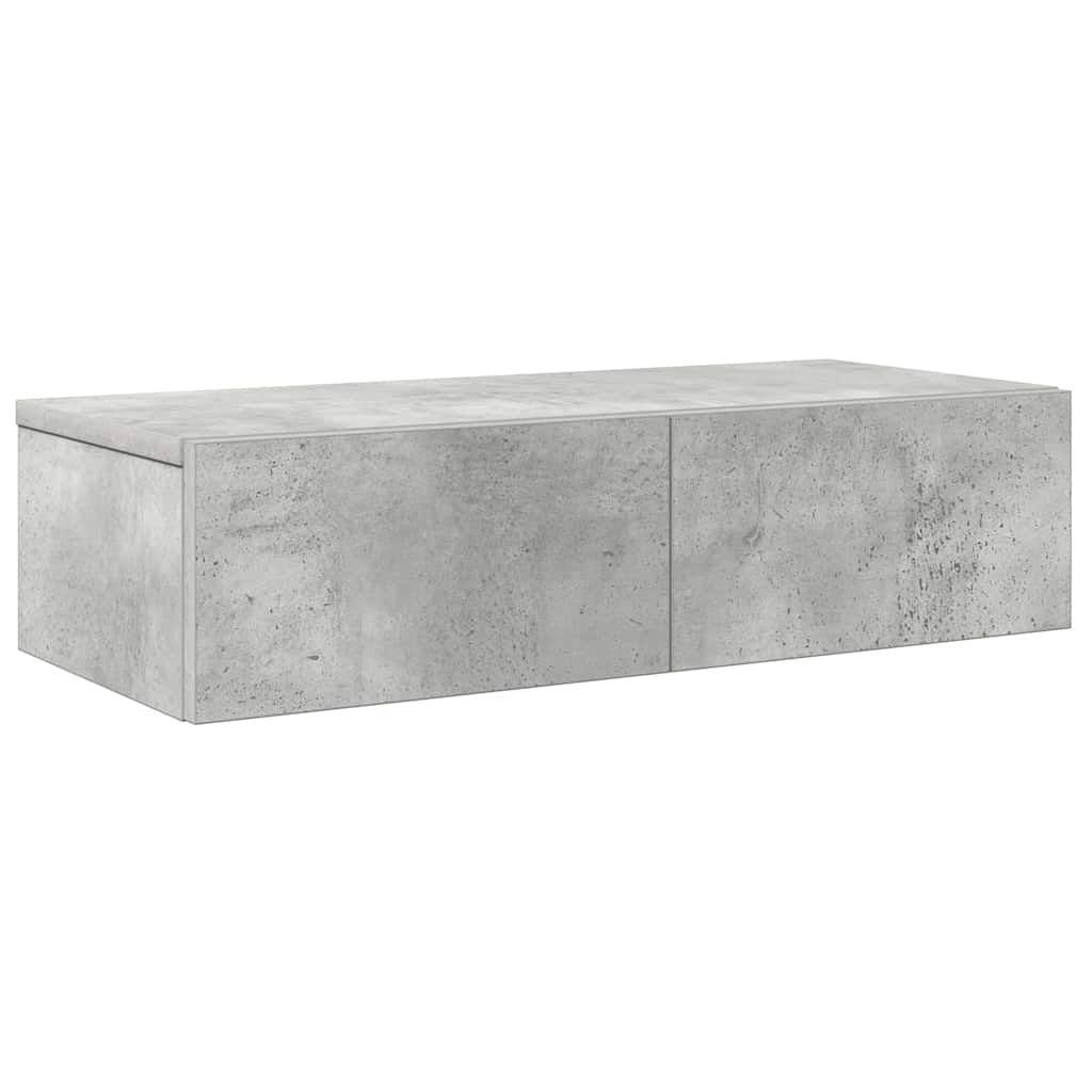 Wandschap met lades 60x26,5x15 cm bewerkt hout betongrijs is nu te koop bij PeponiXL, paradijselijk wonen!