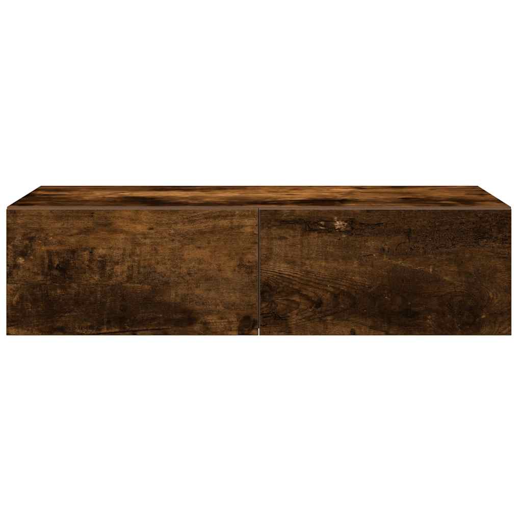 Wandschap met lades 60x26,5x15 cm bewerkt hout gerookt eiken is nu te koop bij PeponiXL, paradijselijk wonen!
