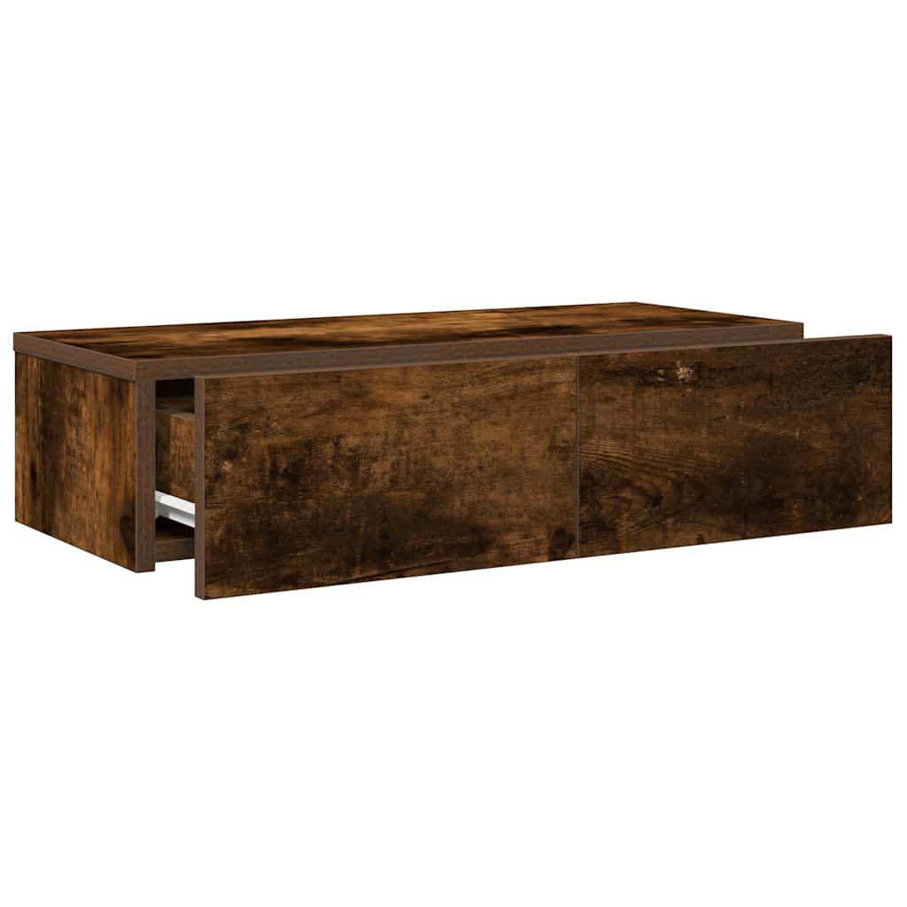 Wandschap met lades 60x26,5x15 cm bewerkt hout gerookt eiken is nu te koop bij PeponiXL, paradijselijk wonen!