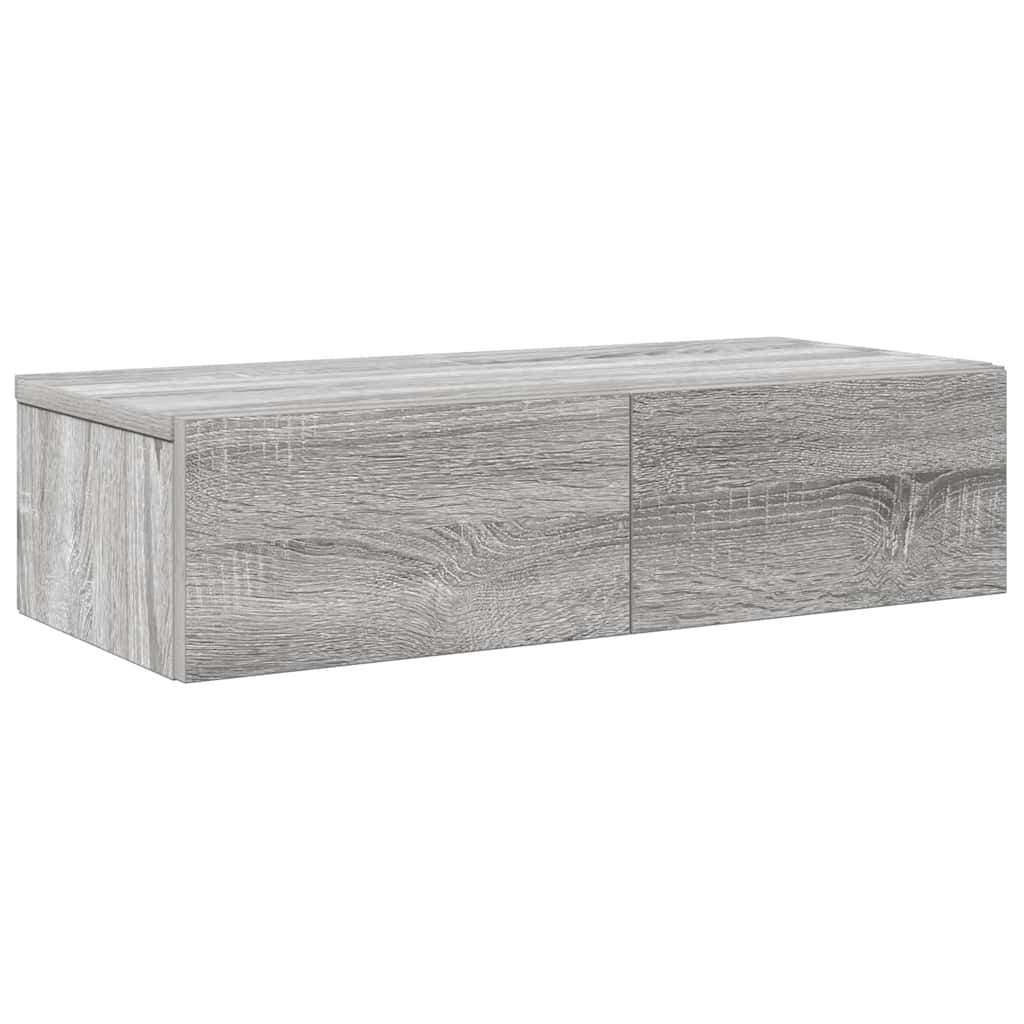 Wandschap met lades 60x26,5x15 cm bewerkt hout grijs sonoma is nu te koop bij PeponiXL, paradijselijk wonen!