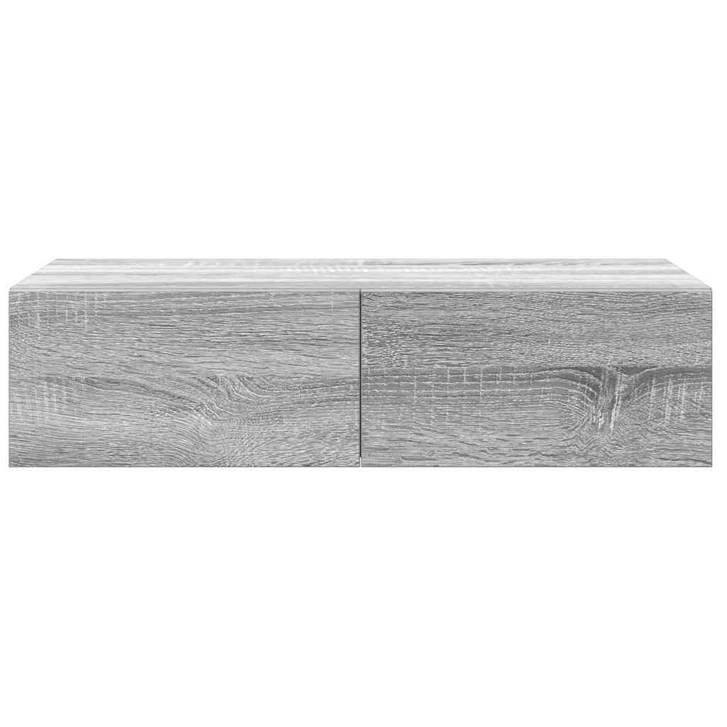Wandschap met lades 60x26,5x15 cm bewerkt hout grijs sonoma is nu te koop bij PeponiXL, paradijselijk wonen!