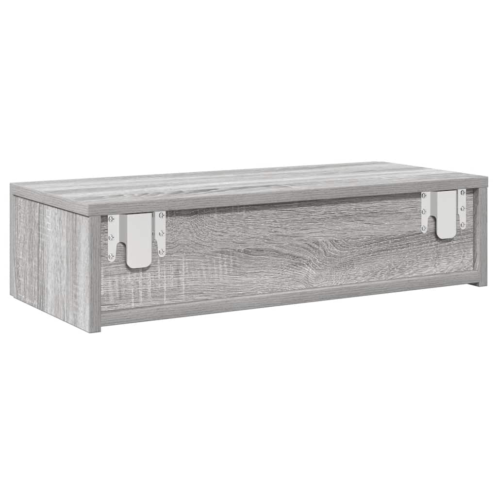 Wandschap met lades 60x26,5x15 cm bewerkt hout grijs sonoma is nu te koop bij PeponiXL, paradijselijk wonen!