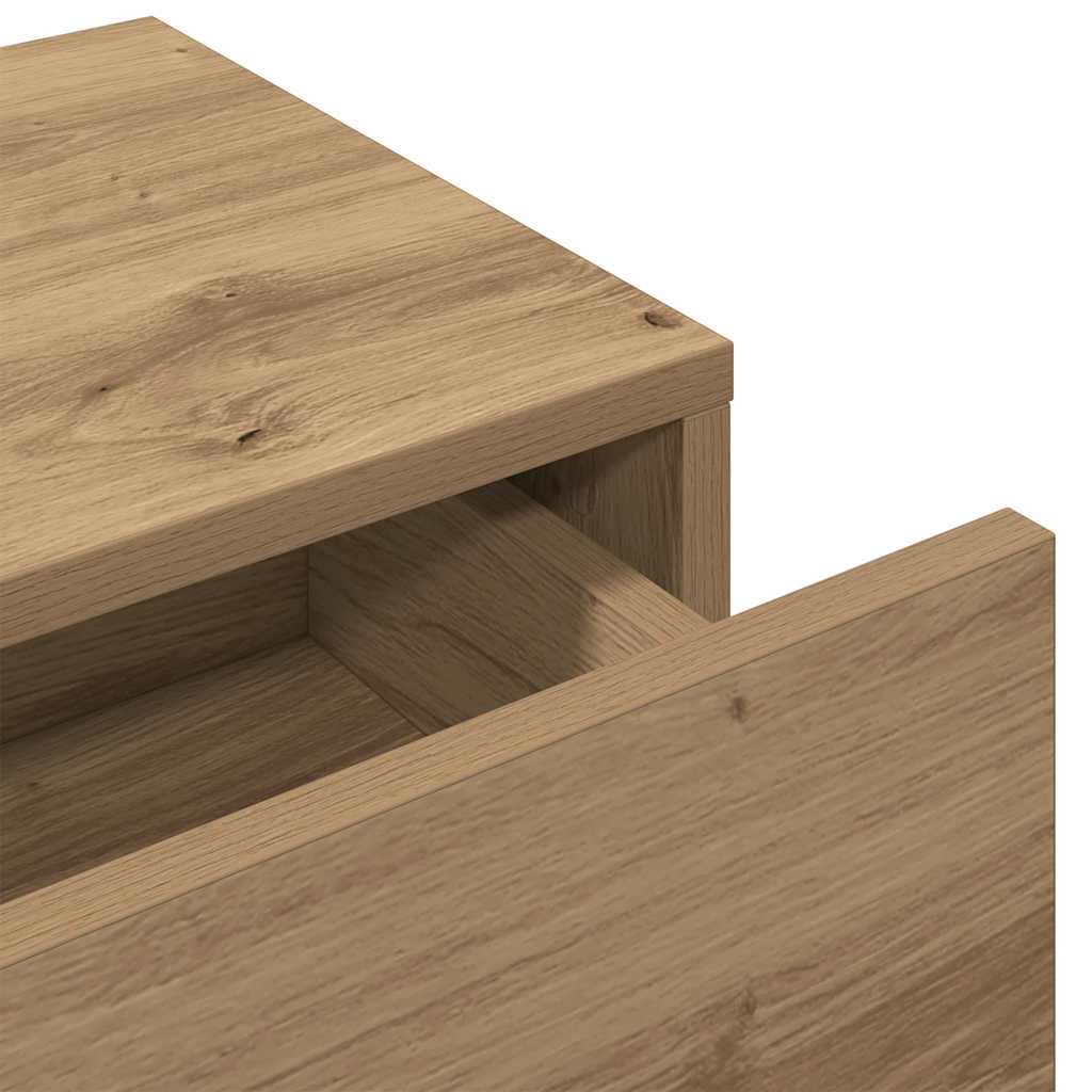 Wandschap met lades 60x26,5x15 cm bewerkt hout artisanaal eiken is nu te koop bij PeponiXL, paradijselijk wonen!