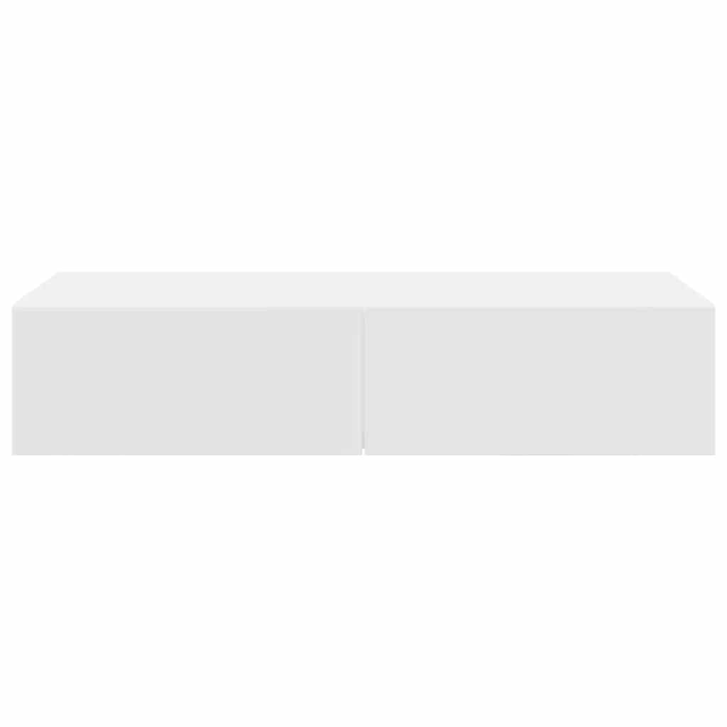 Wandschap met lades 80x33x17 cm bewerkt hout wit is nu te koop bij PeponiXL, paradijselijk wonen!