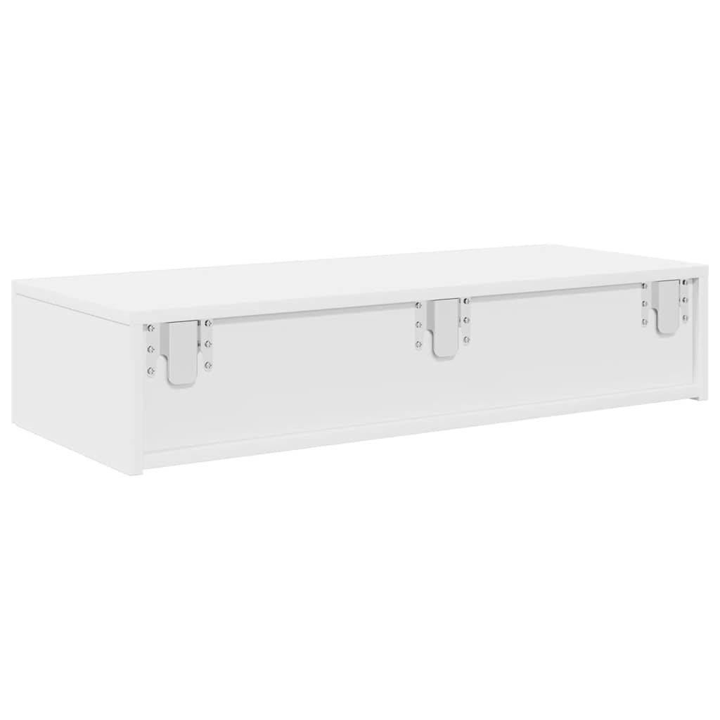 Wandschap met lades 80x33x17 cm bewerkt hout wit is nu te koop bij PeponiXL, paradijselijk wonen!