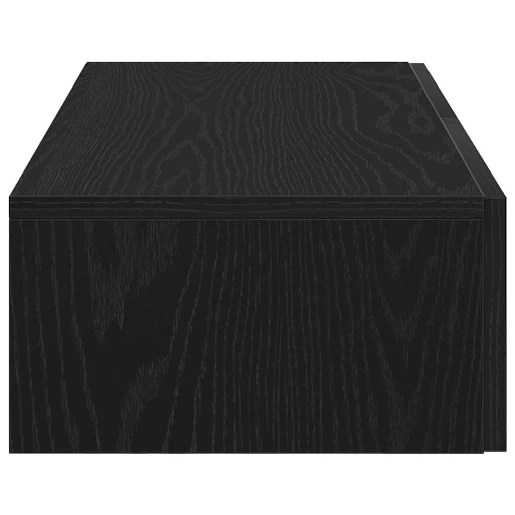 Wandschap met lades 80x33x17 cm bewerkt hout zwart is nu te koop bij PeponiXL, paradijselijk wonen!