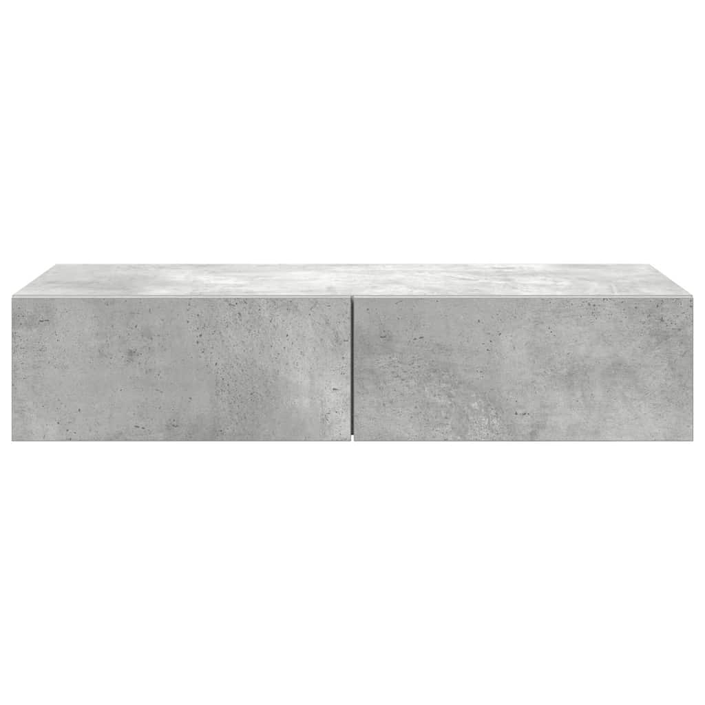 Wandschap met lades 80x33x17 cm bewerkt hout betongrijs is nu te koop bij PeponiXL, paradijselijk wonen!