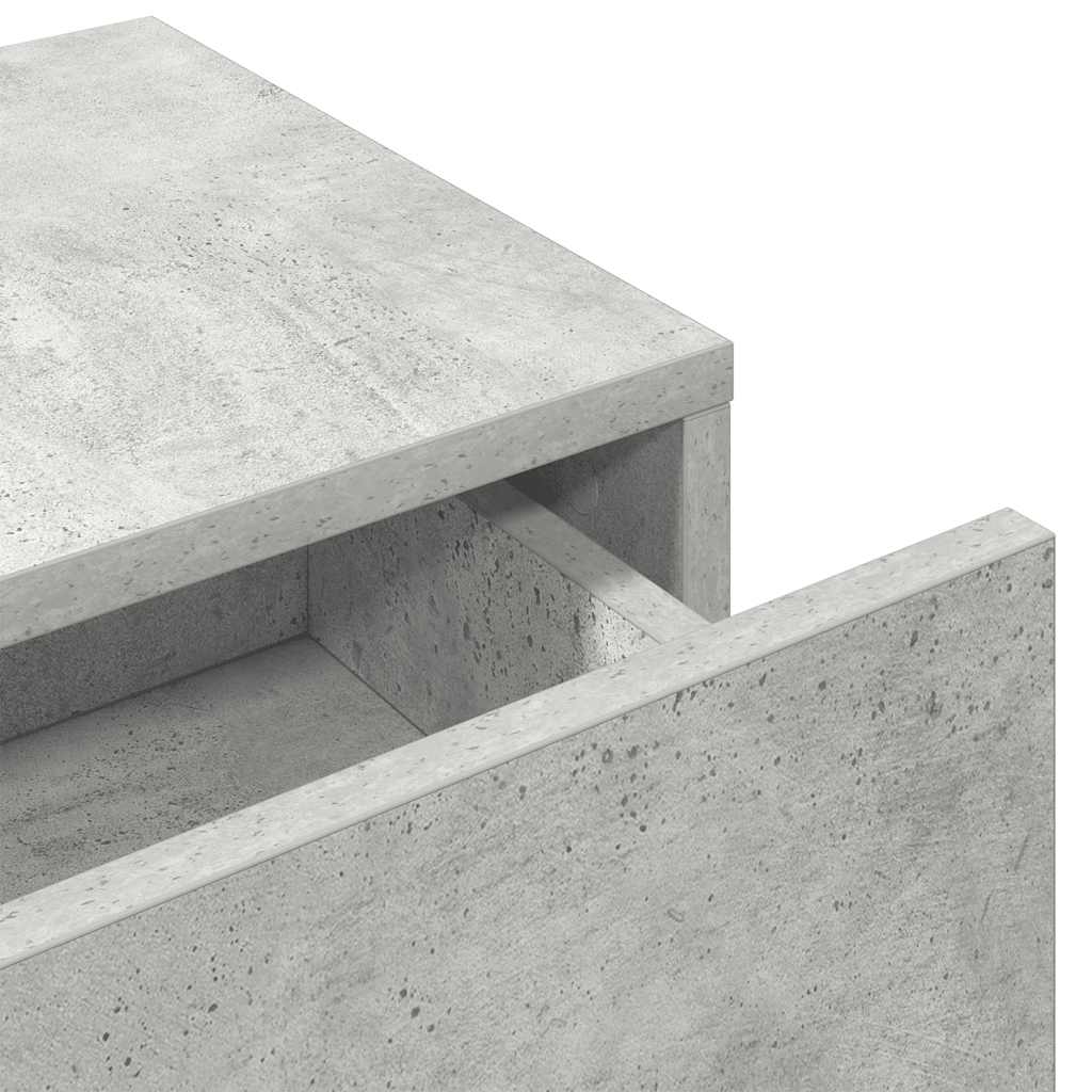 Wandschap met lades 80x33x17 cm bewerkt hout betongrijs is nu te koop bij PeponiXL, paradijselijk wonen!