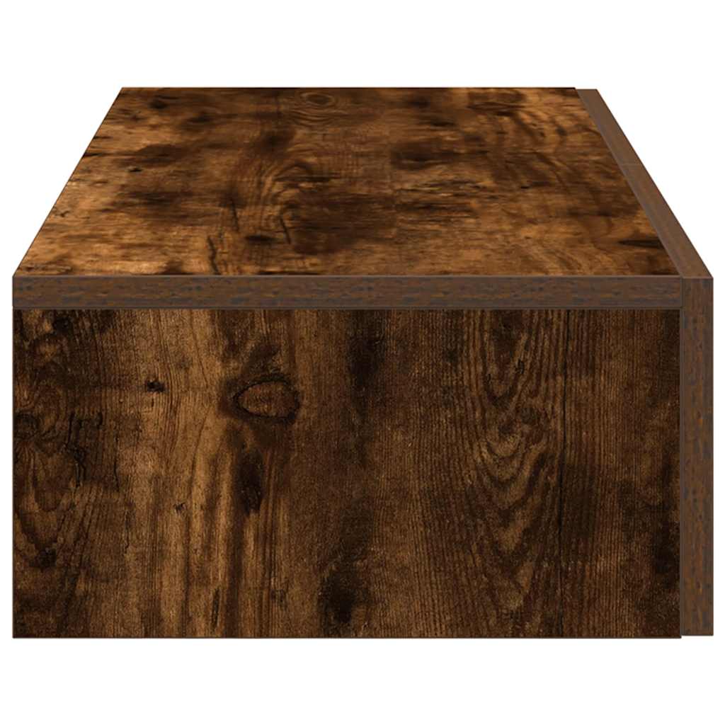Wandschap met lades 80x33x17 cm bewerkt hout gerookt eikenkleur is nu te koop bij PeponiXL, paradijselijk wonen!