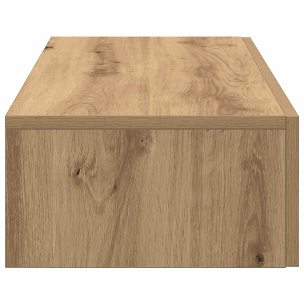 Wandschap met lades 80x33x17 cm bewerkt hout artisanaal eiken is nu te koop bij PeponiXL, paradijselijk wonen!