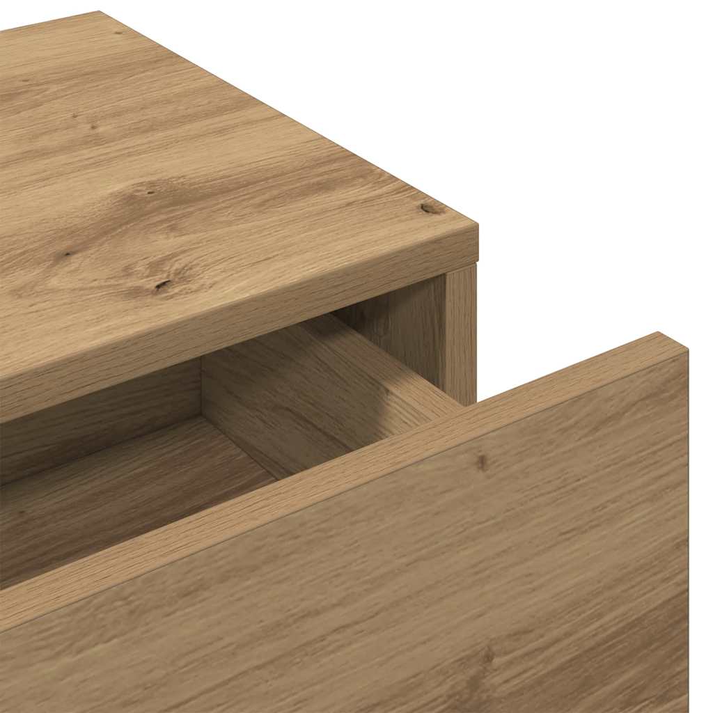 Wandschap met lades 80x33x17 cm bewerkt hout artisanaal eiken is nu te koop bij PeponiXL, paradijselijk wonen!