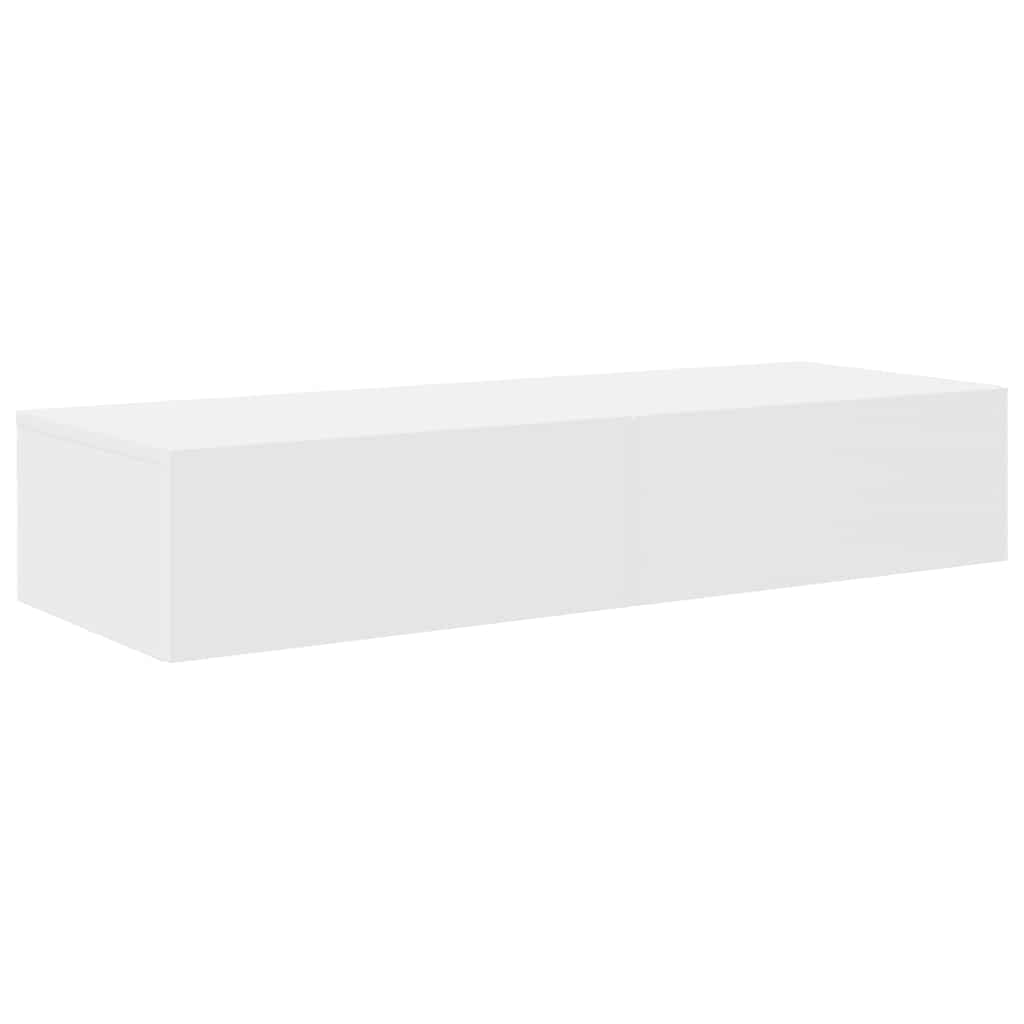 Wandschap met lades 100x36x19 cm bewerkt hout wit is nu te koop bij PeponiXL, paradijselijk wonen!