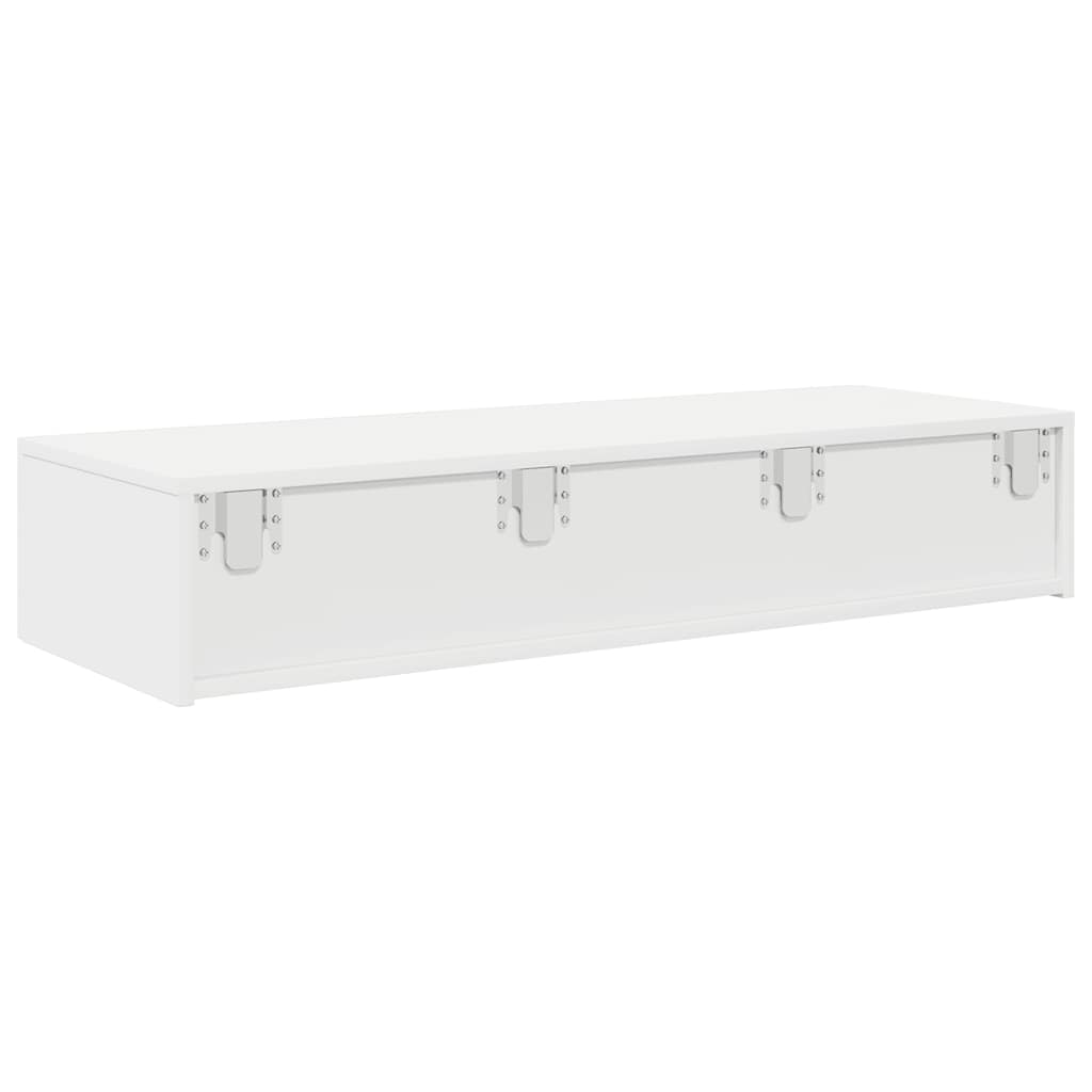 Wandschap met lades 100x36x19 cm bewerkt hout wit is nu te koop bij PeponiXL, paradijselijk wonen!