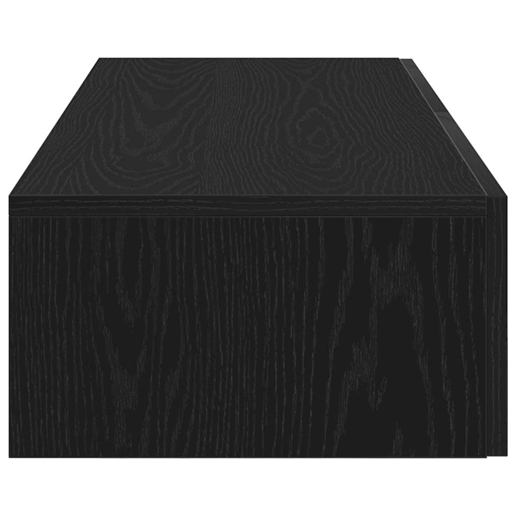 Wandschap met lades 100x36x19 cm bewerkt hout zwart is nu te koop bij PeponiXL, paradijselijk wonen!