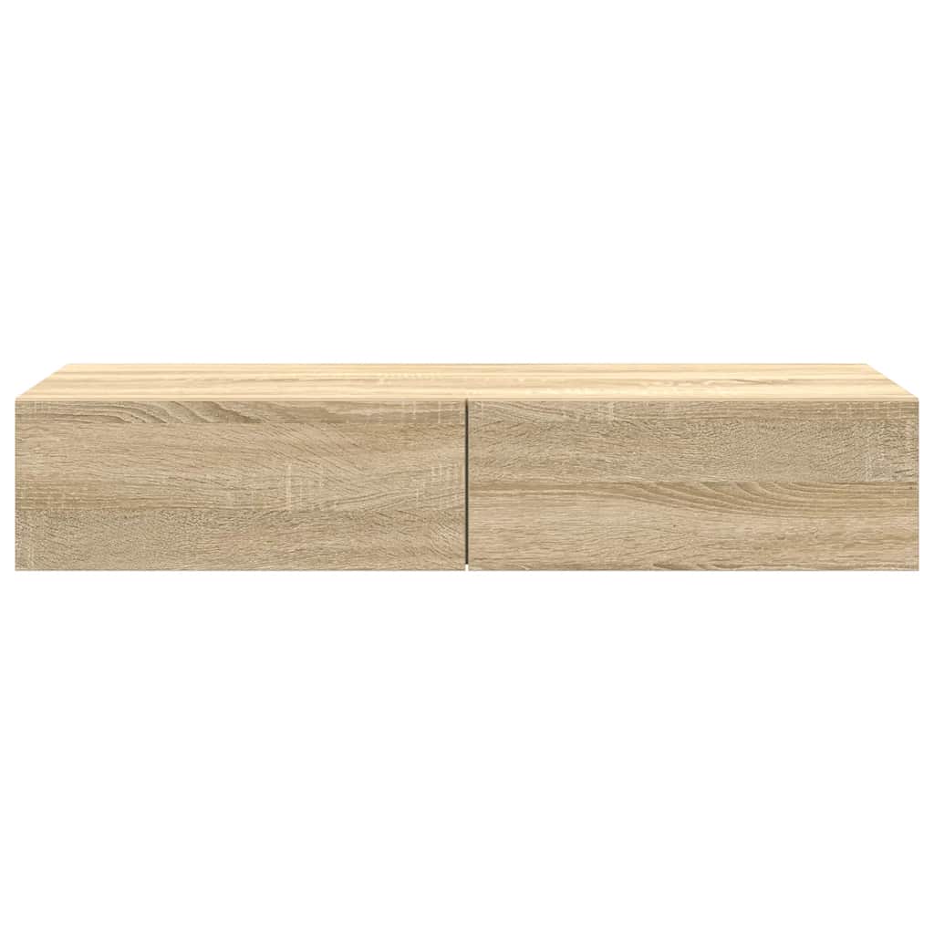 Wandschap met lades 100x36x19 cm bewerkt hout sonoma eikenkleur is nu te koop bij PeponiXL, paradijselijk wonen!