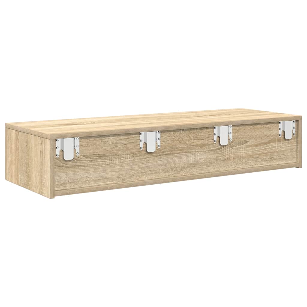 Wandschap met lades 100x36x19 cm bewerkt hout sonoma eikenkleur is nu te koop bij PeponiXL, paradijselijk wonen!