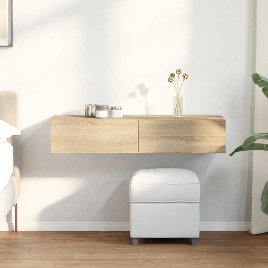 Wandschap met lades 100x36x19 cm bewerkt hout sonoma eikenkleur is nu te koop bij PeponiXL, paradijselijk wonen!