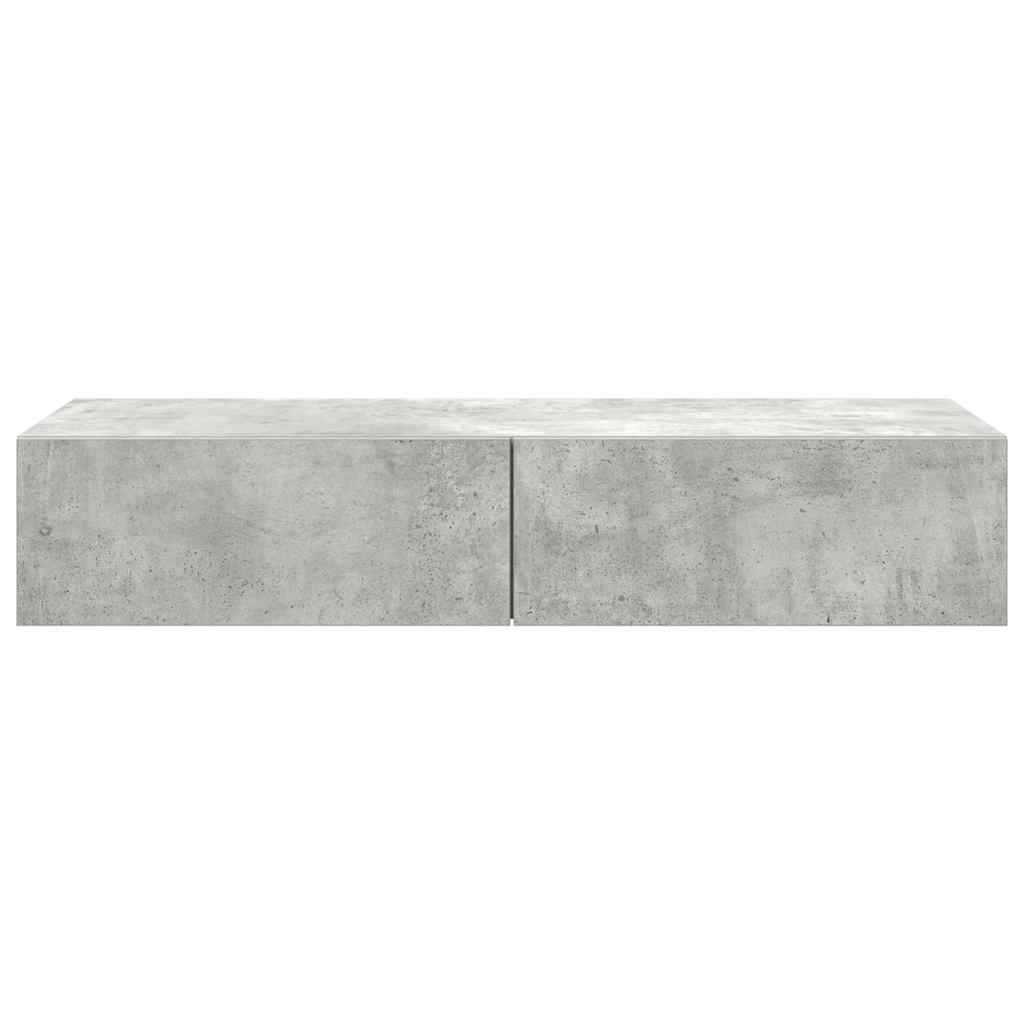 Wandschap met lades 100x36x19 cm bewerkt hout betongrijs is nu te koop bij PeponiXL, paradijselijk wonen!