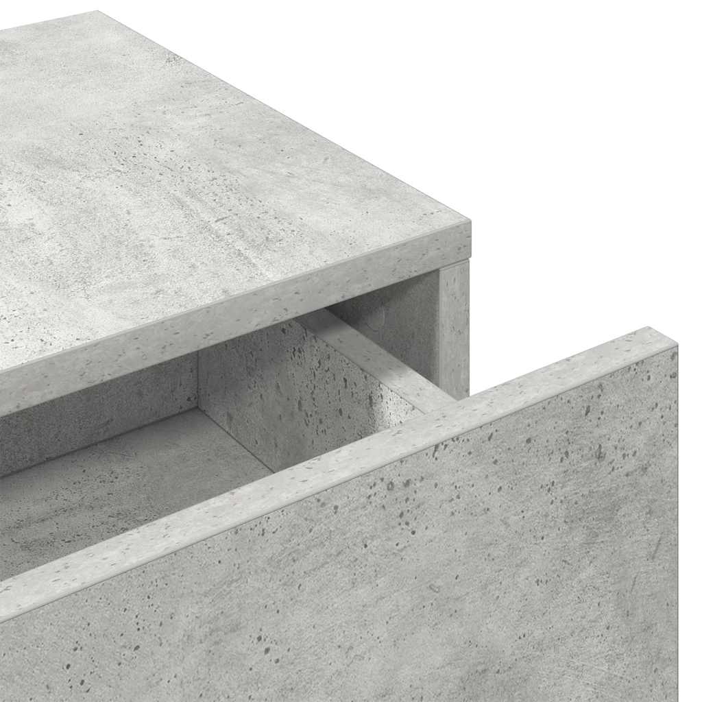 Wandschap met lades 100x36x19 cm bewerkt hout betongrijs is nu te koop bij PeponiXL, paradijselijk wonen!