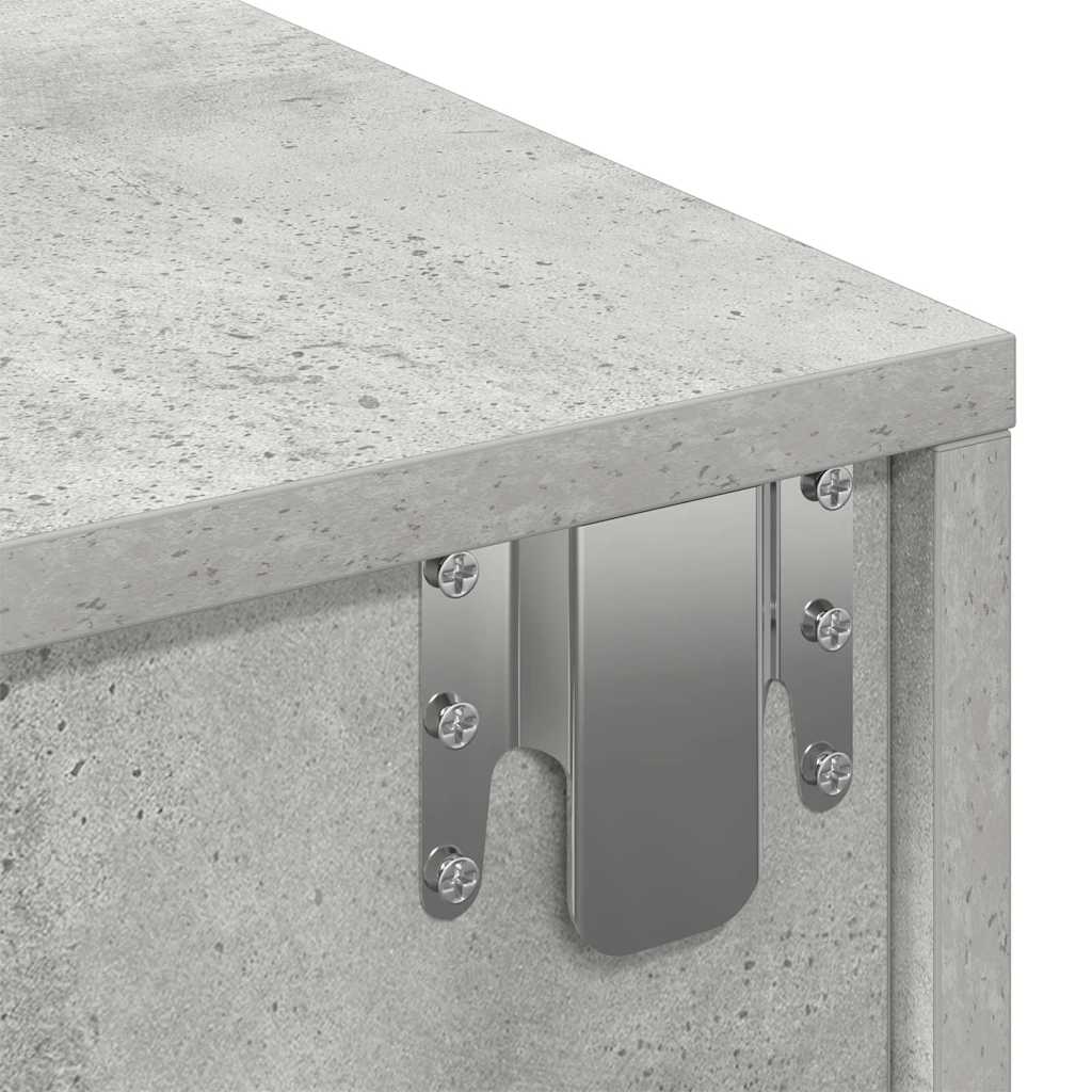 Wandschap met lades 100x36x19 cm bewerkt hout betongrijs is nu te koop bij PeponiXL, paradijselijk wonen!