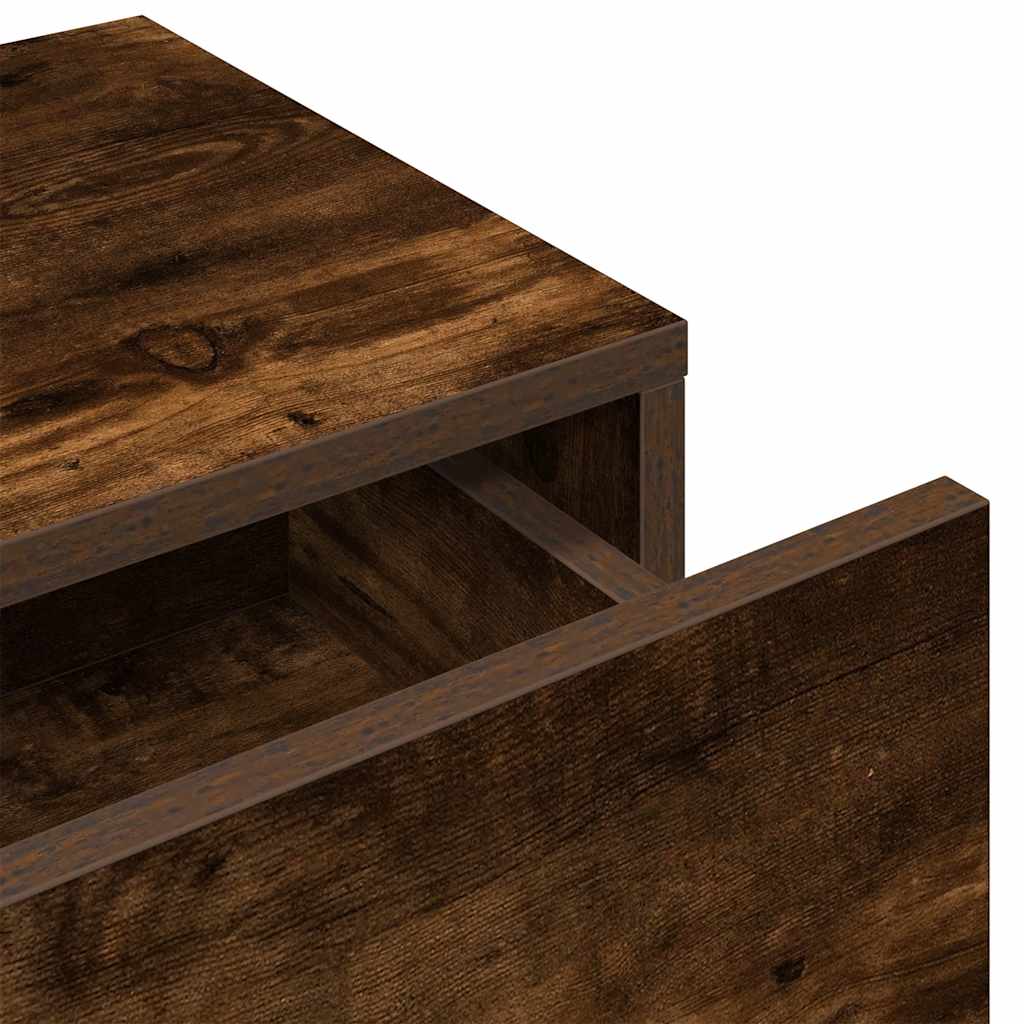 Wandschap met lades 100x36x19cm bewerkt hout gerookt eikenkleur is nu te koop bij PeponiXL, paradijselijk wonen!