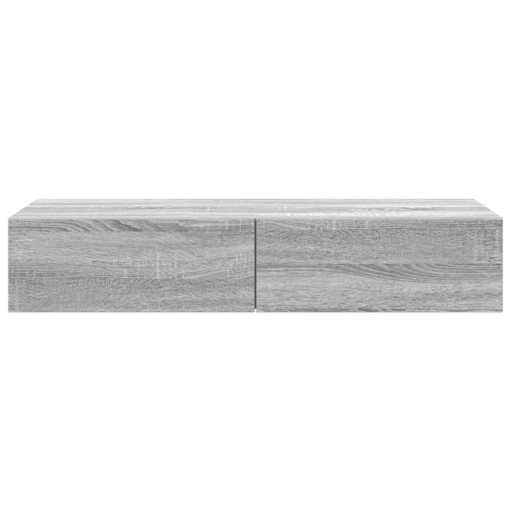 Wandschap met lades 100x36x19cm bewerkt hout grijs sonoma eiken is nu te koop bij PeponiXL, paradijselijk wonen!