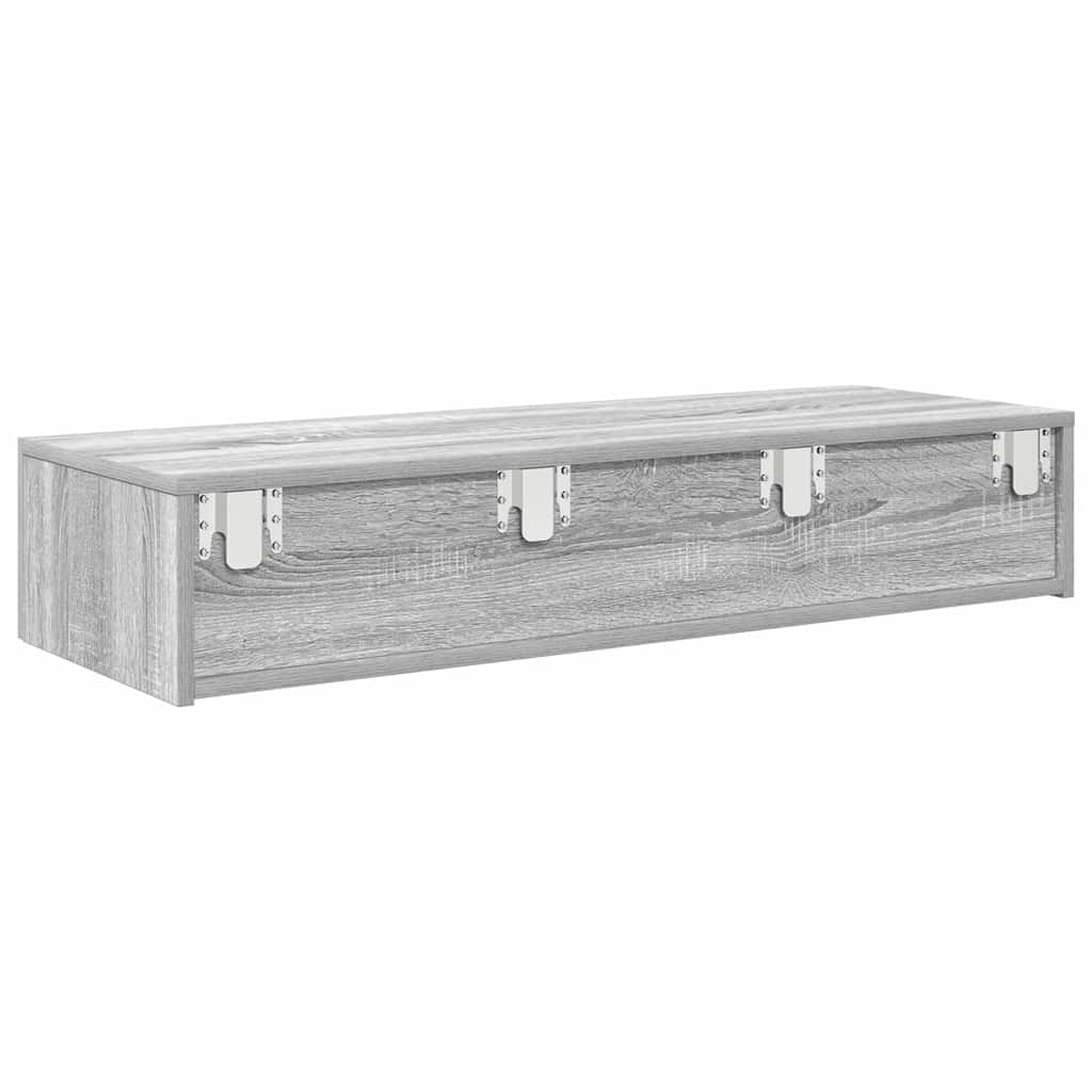 Wandschap met lades 100x36x19cm bewerkt hout grijs sonoma eiken is nu te koop bij PeponiXL, paradijselijk wonen!