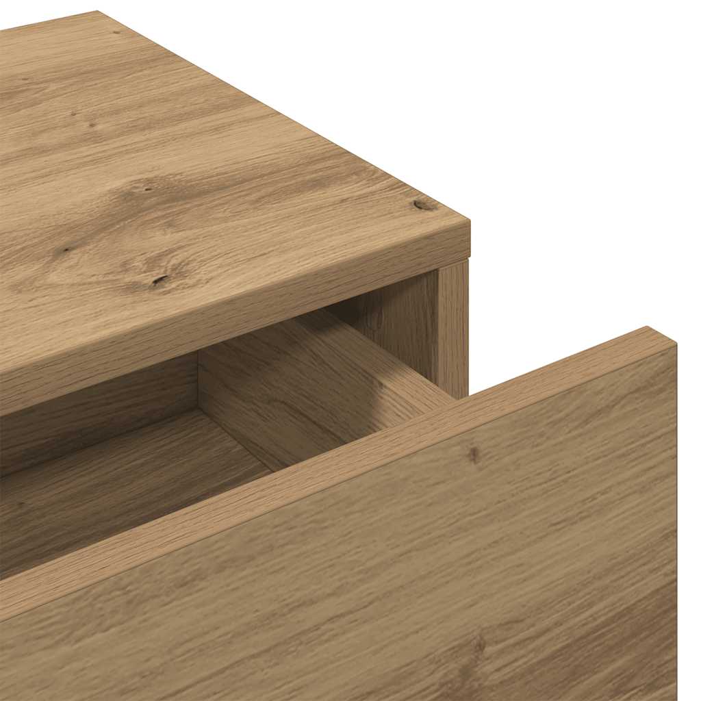 Wandschap met lades 100x36x19 cm bewerkt hout artisanaal eiken is nu te koop bij PeponiXL, paradijselijk wonen!
