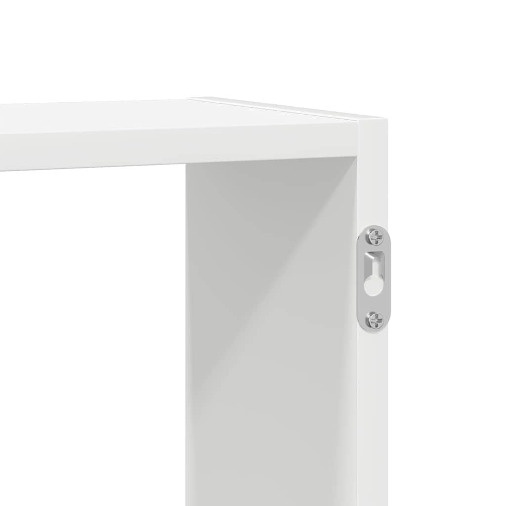 Wandschap kubus 5 vakken bewerkt hout wit is nu te koop bij PeponiXL, paradijselijk wonen!