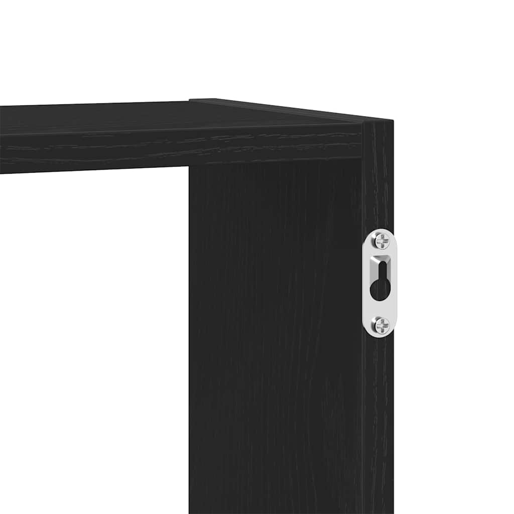 Wandschap kubus 5 vakken bewerkt hout zwart is nu te koop bij PeponiXL, paradijselijk wonen!