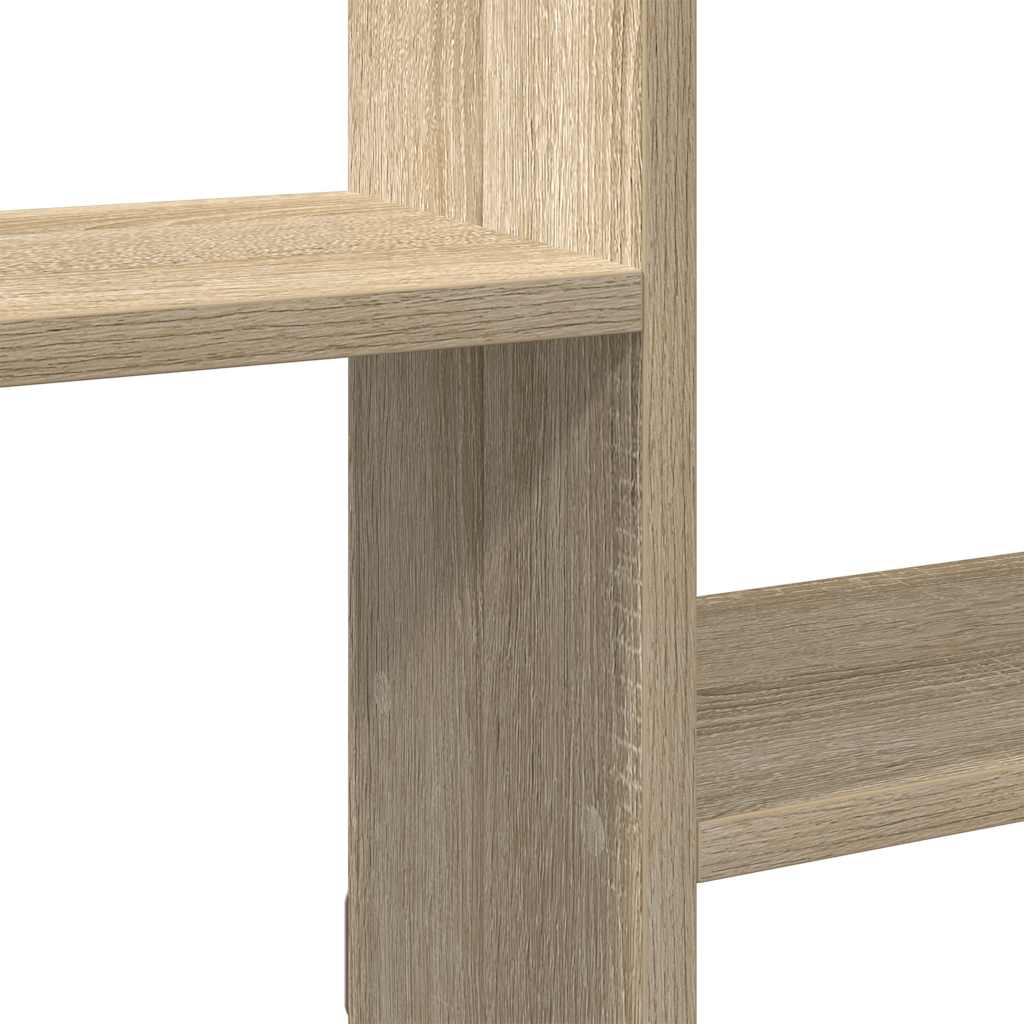 Wandschap kubus 5 vakken bewerkt hout sonoma eikenkleurig is nu te koop bij PeponiXL, paradijselijk wonen!