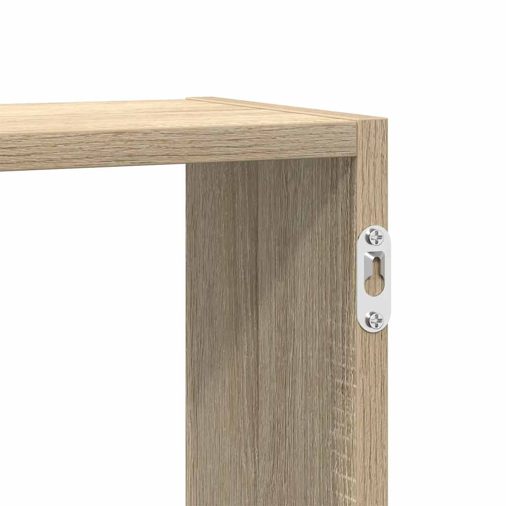 Wandschap kubus 5 vakken bewerkt hout sonoma eikenkleurig is nu te koop bij PeponiXL, paradijselijk wonen!