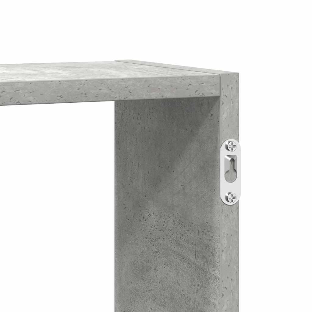 Wandschap kubus 5 vakken bewerkt hout betongrijs is nu te koop bij PeponiXL, paradijselijk wonen!