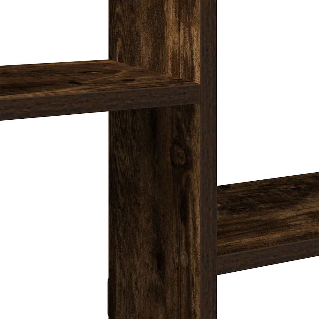 Wandschap kubus 5 vakken bewerkt hout gerookt eikenkleurig is nu te koop bij PeponiXL, paradijselijk wonen!