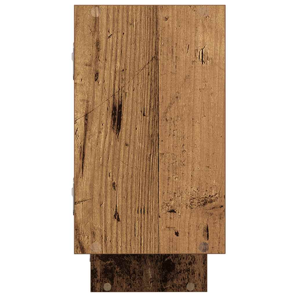 Wandschap kubus 5 vakken bewerkt hout oud houtkleurig is nu te koop bij PeponiXL, paradijselijk wonen!