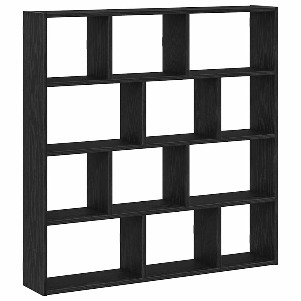 Wandschap kubus 12 vakken bewerkt hout zwart is nu te koop bij PeponiXL, paradijselijk wonen!