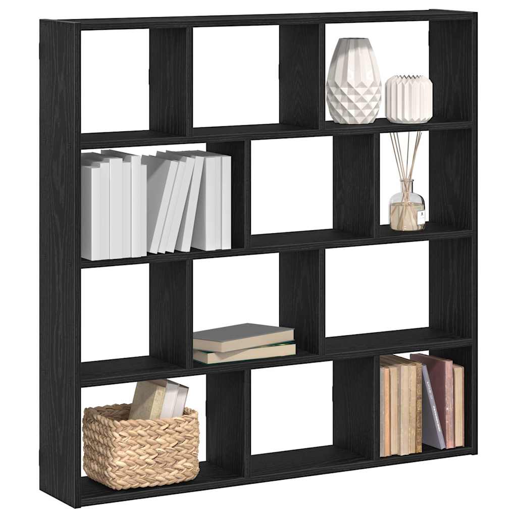 Wandschap kubus 12 vakken bewerkt hout zwart is nu te koop bij PeponiXL, paradijselijk wonen!