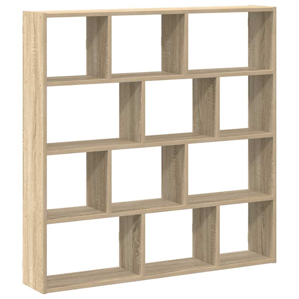 Wandschap kubus 12 vakken bewerkt hout sonoma eikenkleurig is nu te koop bij PeponiXL, paradijselijk wonen!