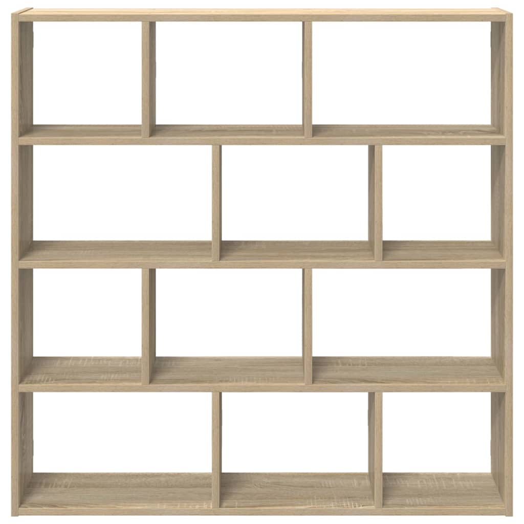 Wandschap kubus 12 vakken bewerkt hout sonoma eikenkleurig is nu te koop bij PeponiXL, paradijselijk wonen!