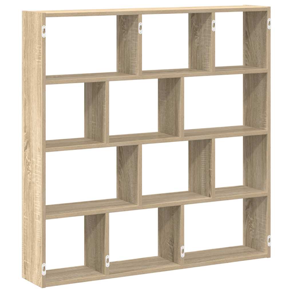 Wandschap kubus 12 vakken bewerkt hout sonoma eikenkleurig is nu te koop bij PeponiXL, paradijselijk wonen!