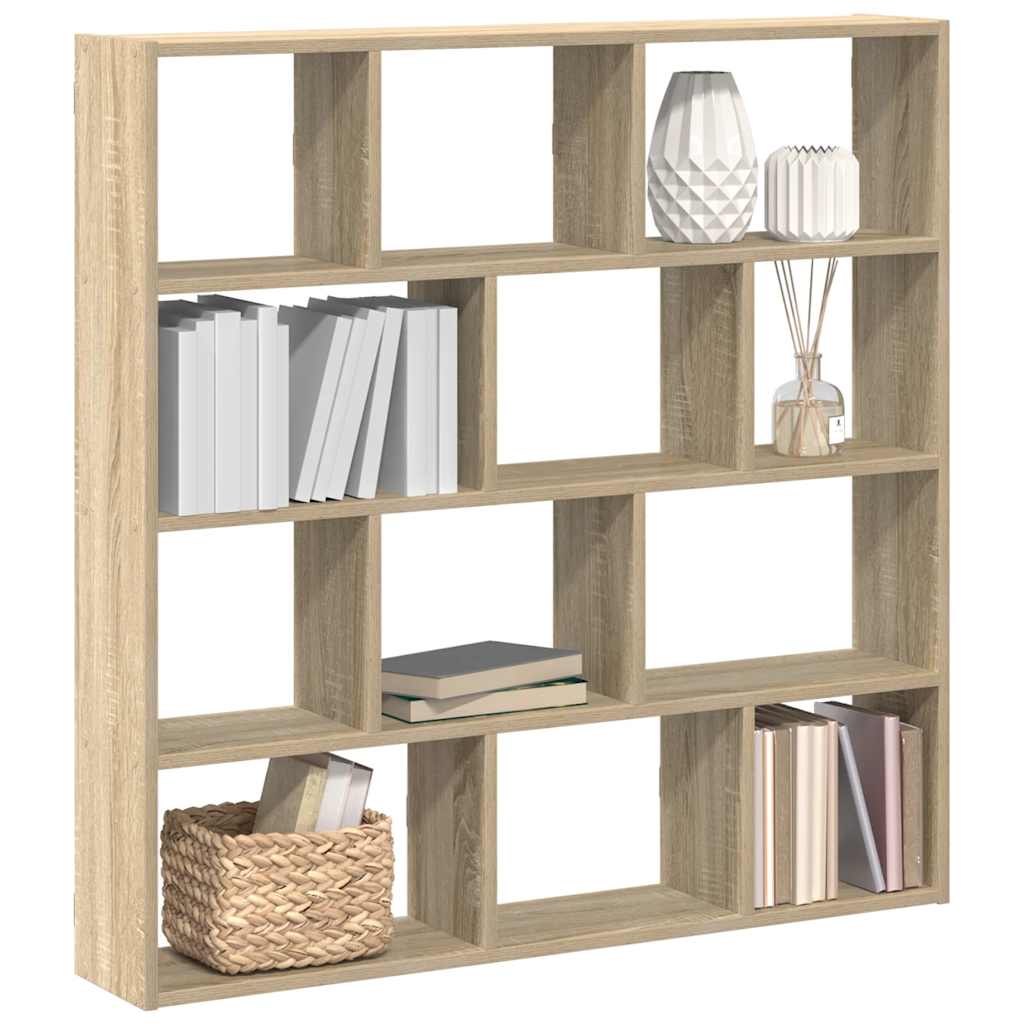 Wandschap kubus 12 vakken bewerkt hout sonoma eikenkleurig is nu te koop bij PeponiXL, paradijselijk wonen!