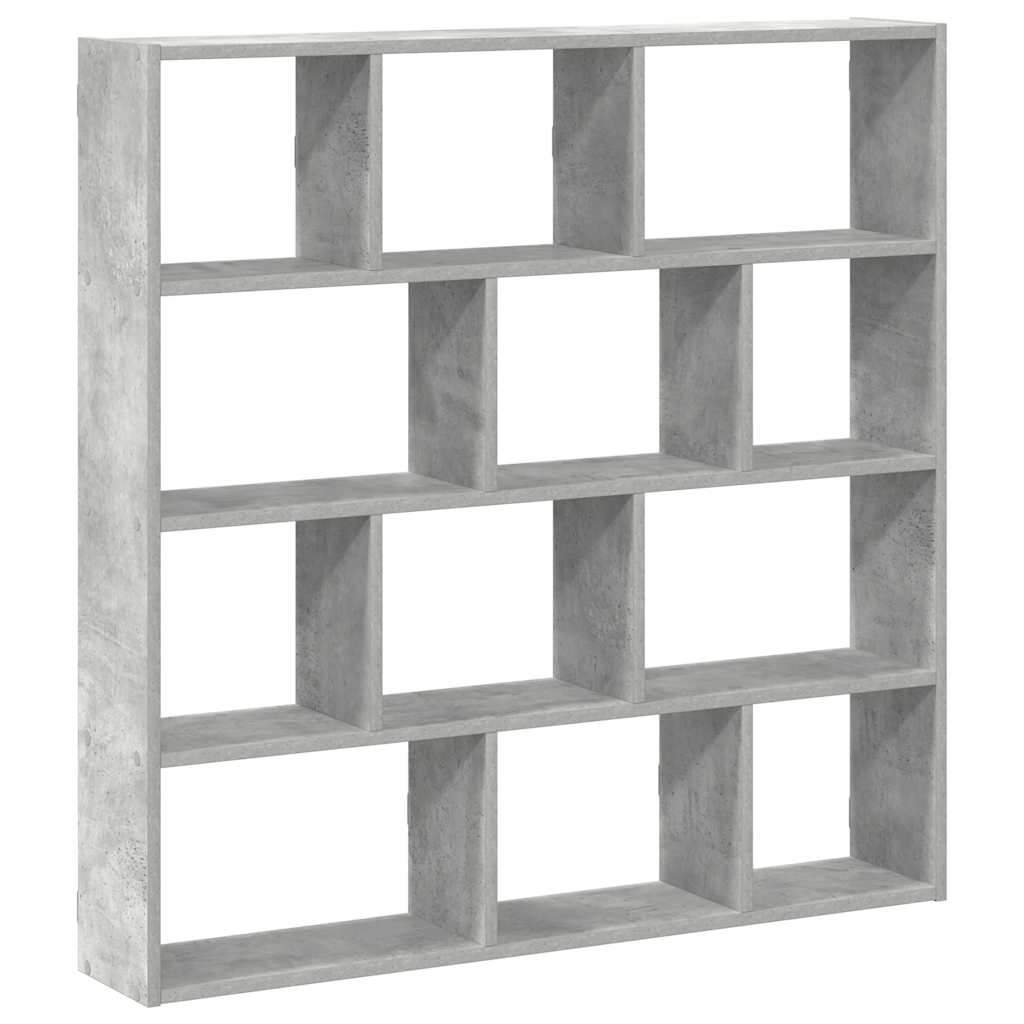 Wandschap kubus 12 vakken bewerkt hout betongrijs is nu te koop bij PeponiXL, paradijselijk wonen!