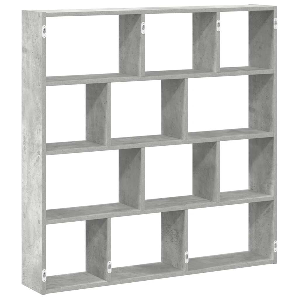 Wandschap kubus 12 vakken bewerkt hout betongrijs is nu te koop bij PeponiXL, paradijselijk wonen!