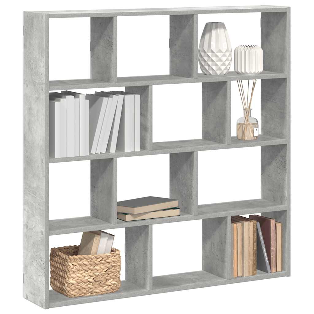 Wandschap kubus 12 vakken bewerkt hout betongrijs is nu te koop bij PeponiXL, paradijselijk wonen!