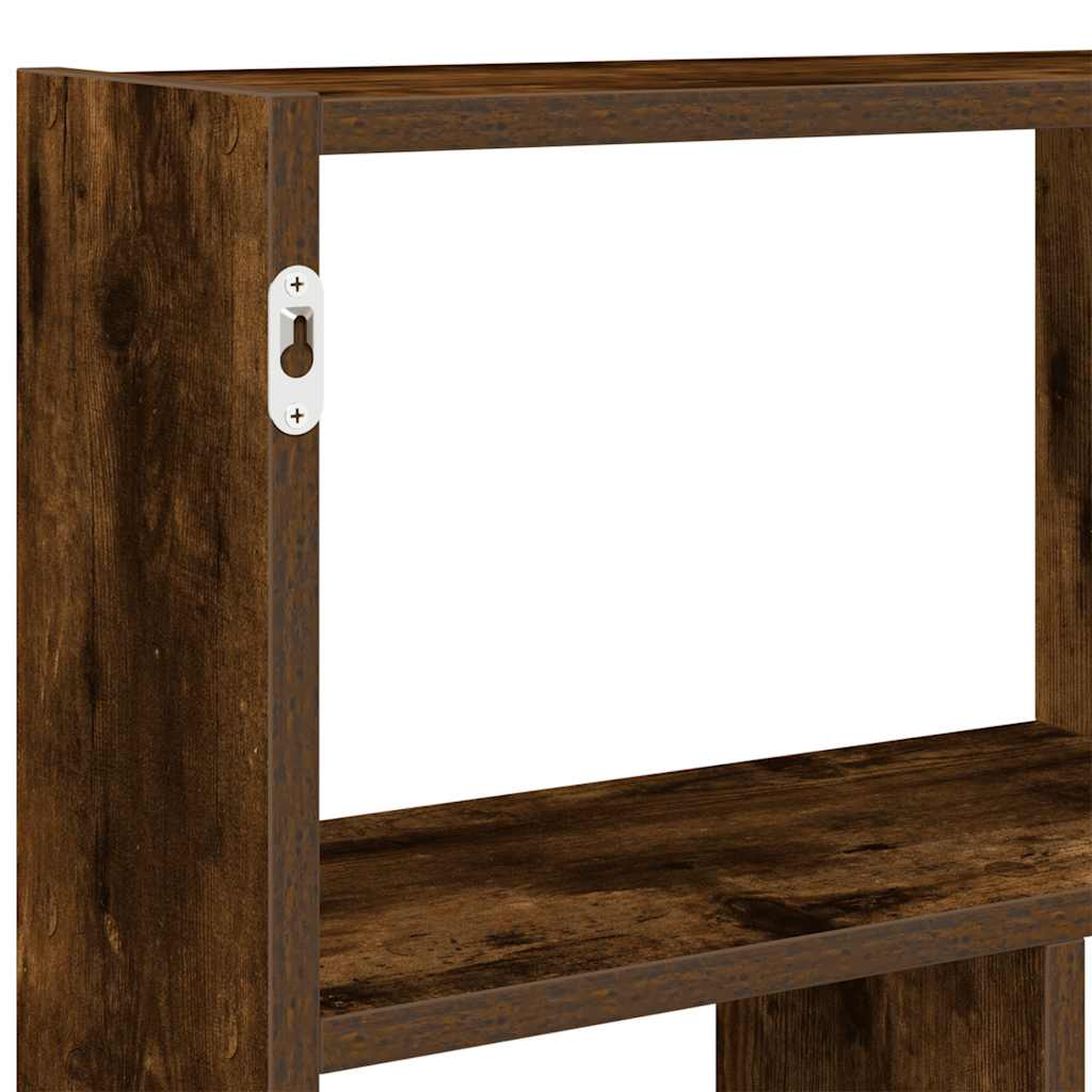 Wandschap kubus 12 vakken bewerkt hout gerookt eikenkleurig is nu te koop bij PeponiXL, paradijselijk wonen!