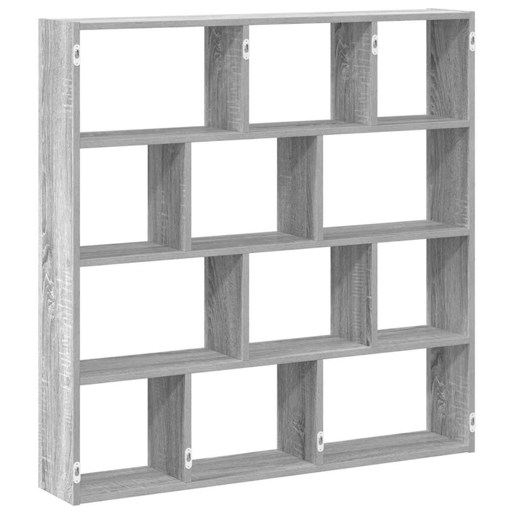 Wandschap kubus 12 vakken bewerkt hout grijs sonoma eikenkleur is nu te koop bij PeponiXL, paradijselijk wonen!