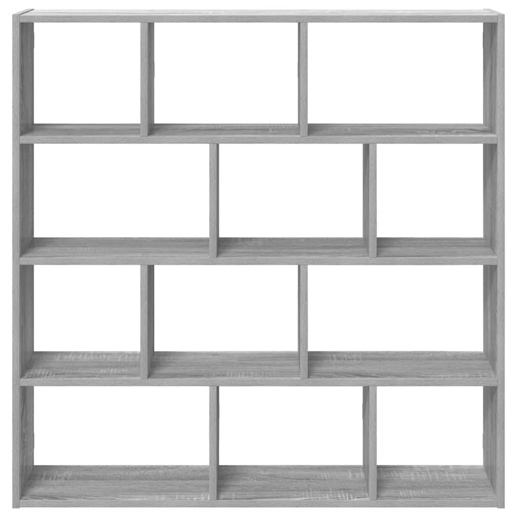 Wandschap kubus 12 vakken bewerkt hout grijs sonoma eikenkleur is nu te koop bij PeponiXL, paradijselijk wonen!